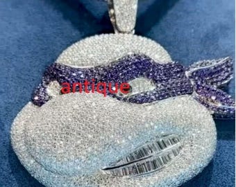 Colgante de emoji de dibujos animados con circonita cúbica y plata de ley 925.