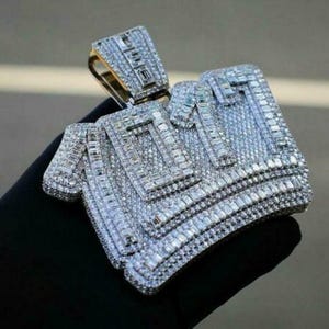 Colgante con letra y nombre personalizado de moissanita jR con hielo, colgante con letra con hielo, colgante con letra de hip hop, colgante con dije personalizado