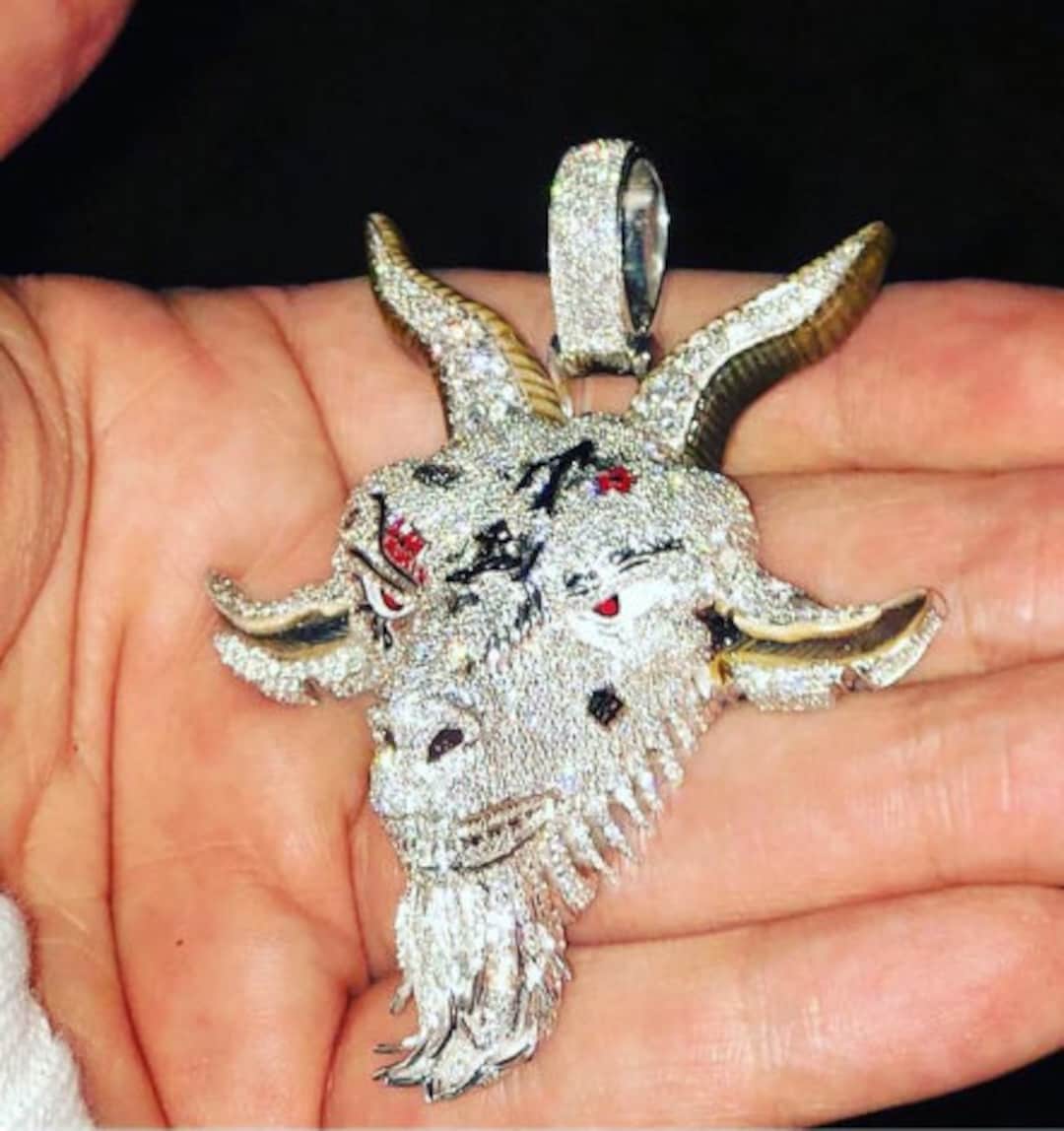 福袋 オンライン 925 Silver Pendant Head Goat Pendant Diamond Goat Animal アクセサリー