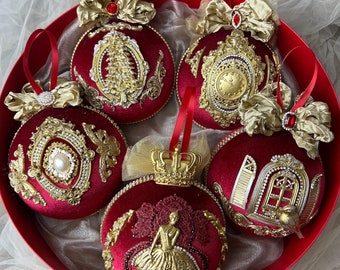 Ruby Treasure Christmas Ornaments