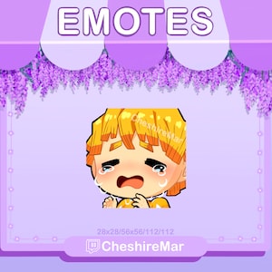 Demon Anime Lightning Samurai Boy Crying Discord Twitch Emote | Kawaii Chibi Cute