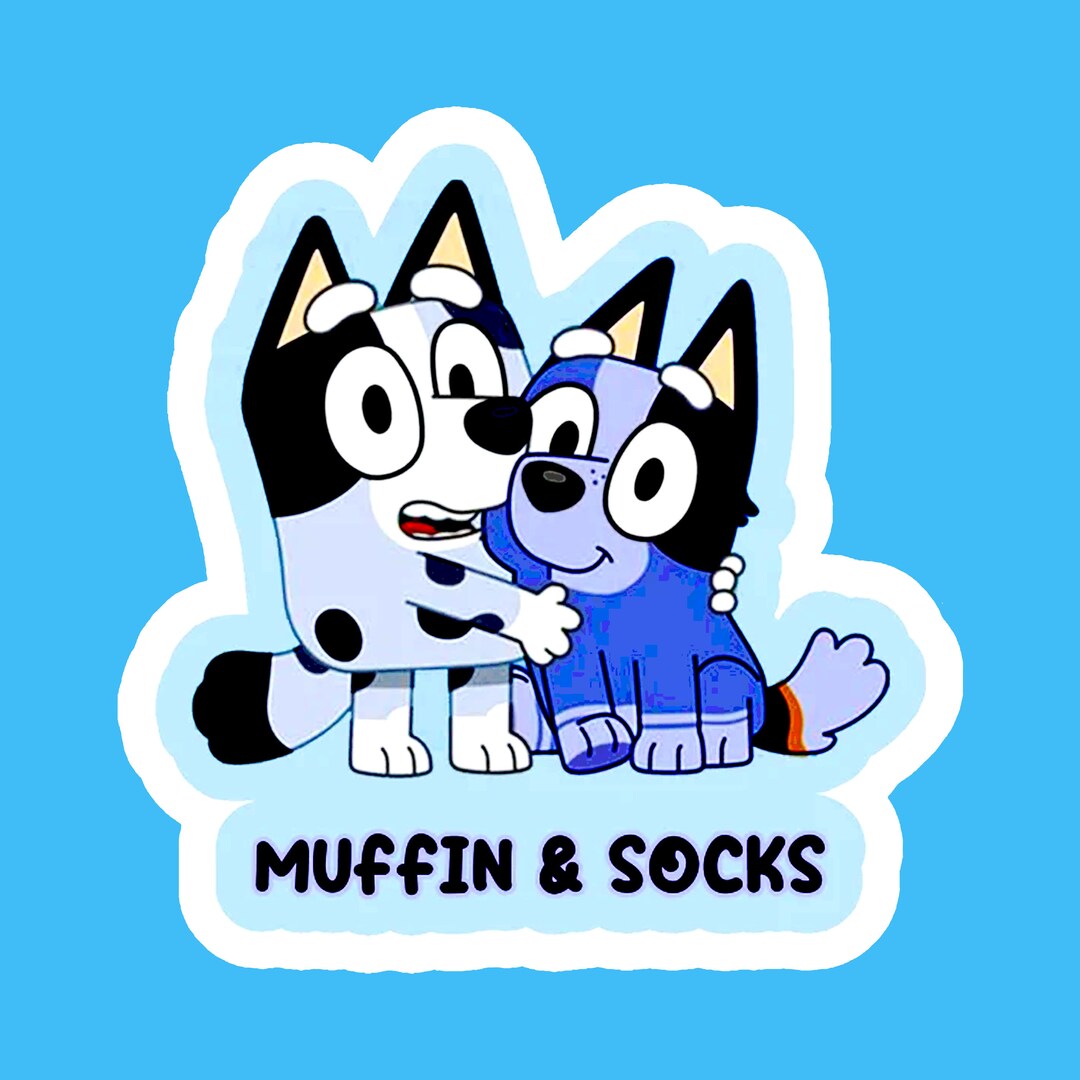 Muffin and Socks Bluey Stickers Bluey Birthday bluey Vinyl Etsy Australia