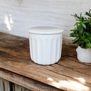 White/Cream Fluted French Butter Keeper, French Butter crock, Butter Dish, Kitchen storage, Christmas Gifts