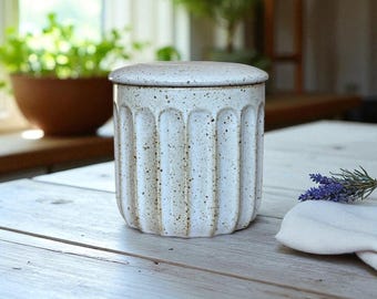 Ceramic Butter Crock - French Butter Dish With Lid, Countertop Butter Keeper, Blue - View #2