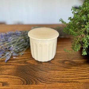 Cream Fluted French Butter Keeper, Best Seller, French Butter crock, Butter Dish, Butter Container, Kitchen storage
