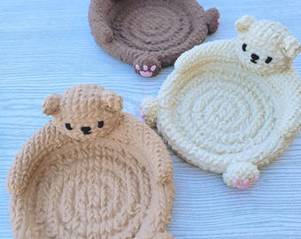 Crocheted Coasters Crocheted Teddy Bear Coasters 3D Printed Coasters Mug coaster Cup Coaster Home Decor Coffee Coasters Drink Coasters teddy