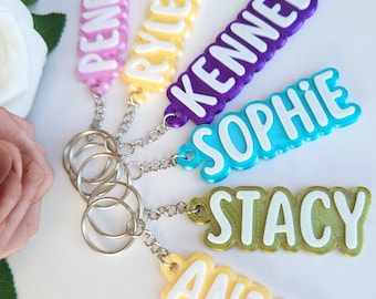 Personalized 3D Printed Name Keychain: Backpack Tag, School Accessory