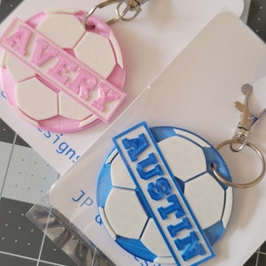 Soccer Personalized Keychain Soccer bag tag School Bag tag Lunch box tag Sports Bag tag Bogg bag accessories Soccer tag custom keychain name