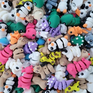 Pocket Pets  3D Printed Articulating Mini Baby Animals  Sensory Fidgets 3D Party favors 3D Printed Fidget Animals Fidget Toy Sensory Toys