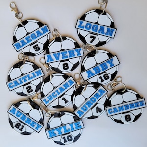 Soccer Tag Custom Soccer tag Personalized Keychain Backpack tag Bag tag Sports Bag tag Bogg bag accessories custom keychain soccer bag tag