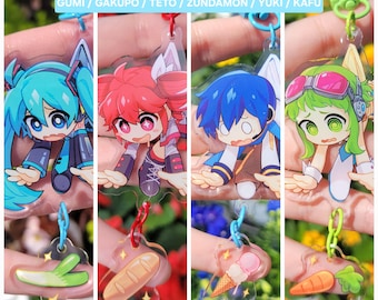 Ciondoli pendenti collegati agli oggetti dei personaggi VOCALOID: Miku, Rin, Len, Luka, Kaito, Meiko, Gumi, Gakupo, Teto, Zundamon, Yuki, Kafu