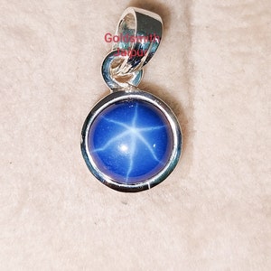 Blauer Stern-Saphir-Anhänger, 925Sterling Silber, Edelsteinanhänger, Minimalistischer Anhänger, Halsketten-Anhänger, Landy Stern-Anhänger, Geschenk für Frauen.