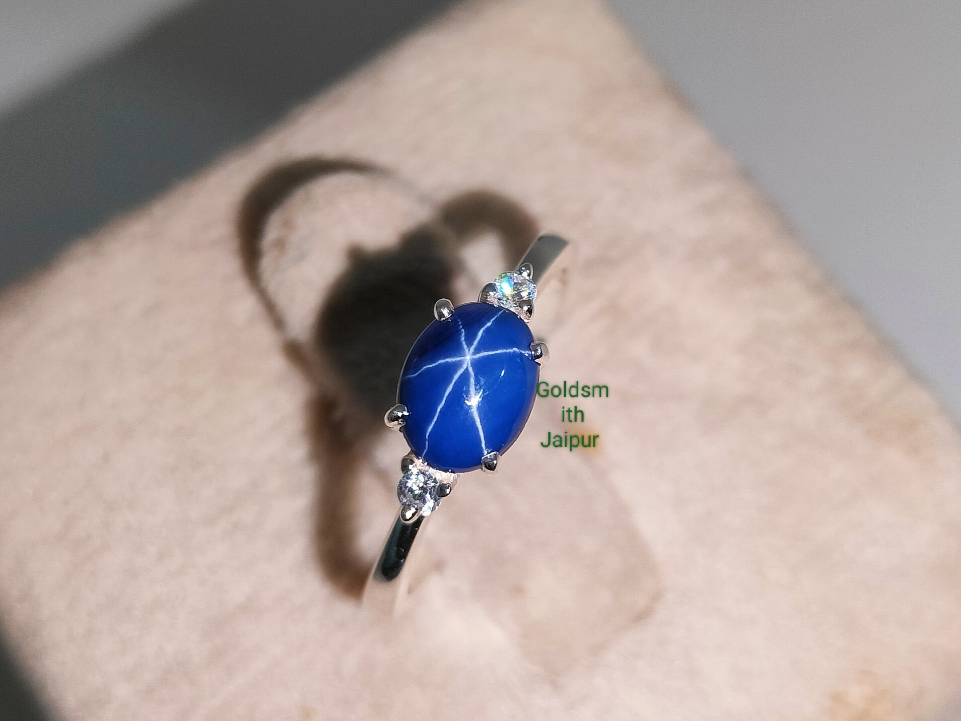 Blue Star Sapphire Ring Blue Lindy Star Sapphire Ring 925 - Etsy