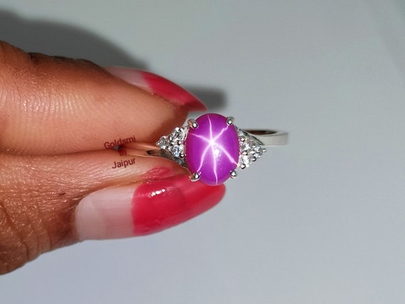 Pink Star Sapphire Ring, Pink Star Sapphire, Engagment Rings, Lindy Star  Ring, 925 Sterling Silver, Star Sapphire Jewelry - Etsy