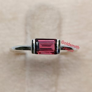 Natural Garnet Ring-925Sterling Silver-Rad Garnet Ring-Stacking Ring-January birthstone-Statement Ring-Stackable Ring-Gift For Girlfriend.
