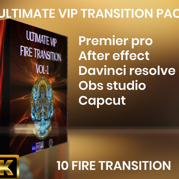 4K Fire Transitions for Premiere, OBS, After Effects: Ultimate VIP Transition Pack for Twitch & YouTube