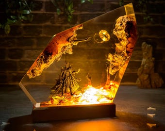 Power ring resin lamp, Ring Lo.rrd resin lamp, Handmade Epoxy Night Light, gift for him, Birthday Gift.