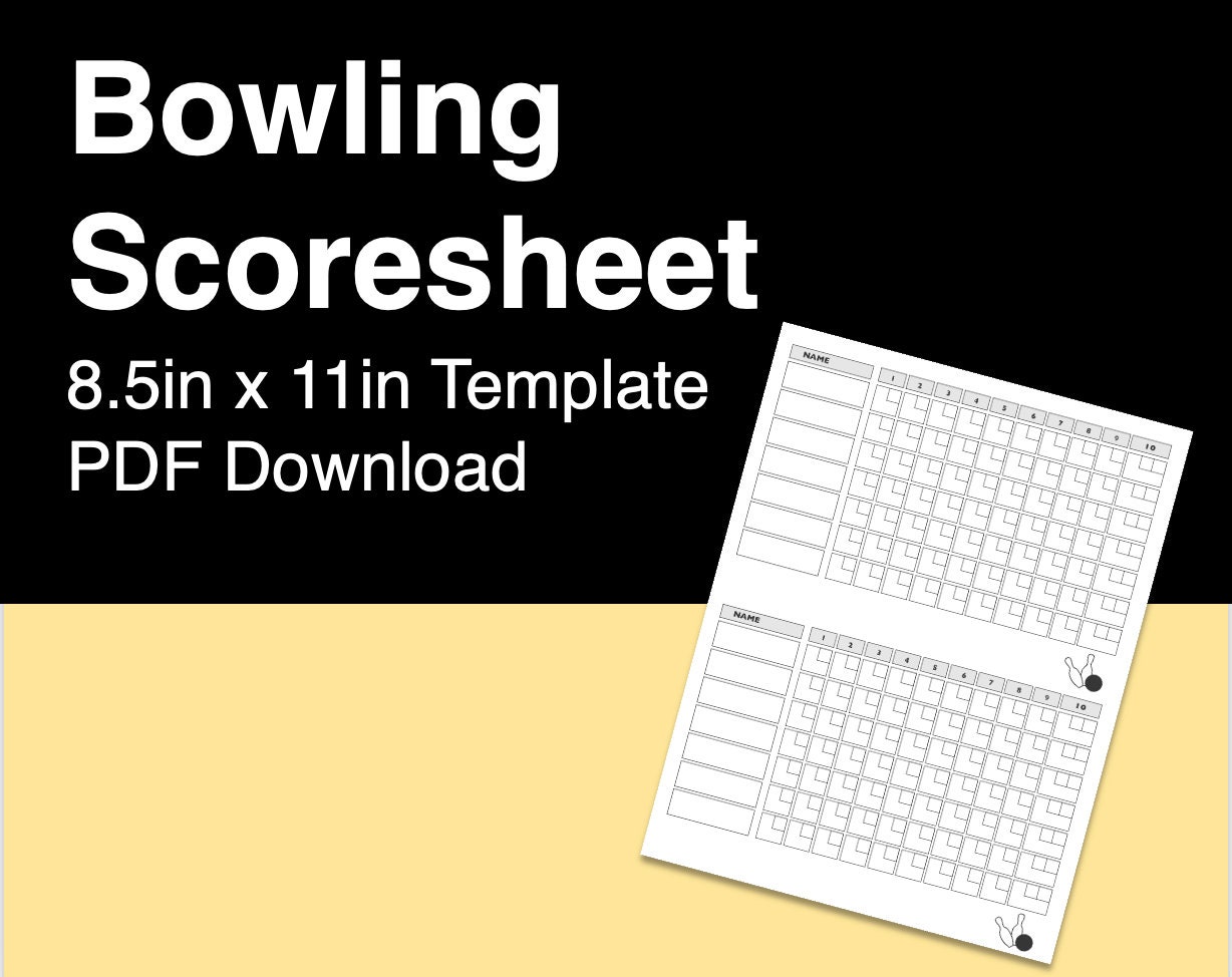 Bowling Scoresheet Downloadable PDF 8 5 X 11 Etsy Bowling Scoresheet Downloadable PDF 8 5 X 11 Etsy