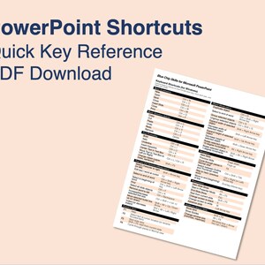 PowerPoint quick keys for Windows cheat sheet - downloadable 8.5 x 11