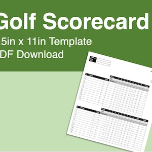 Golf scoresheet template - downloadable and printable 8.5 x 11-inch PDF