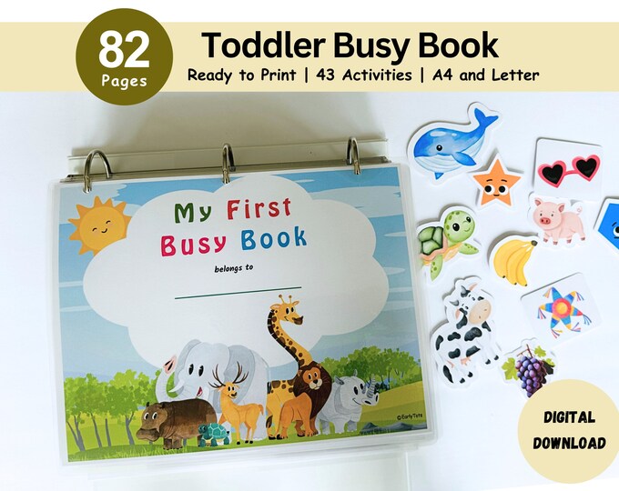 Busy Book, Toddler Busy Book Printable, Toddler Learning Binder ...