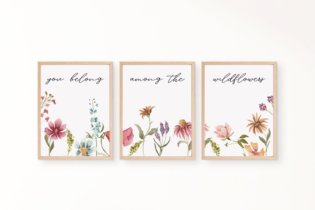 Floral Nursery Prints | Wildflower Boho Nursery Decor | Girl Nursery ...