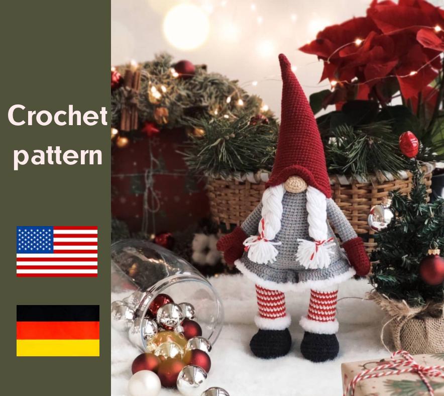 Scandinavian Gnome Girl Amigurumi Crochet Pattern