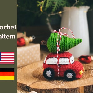 Weihnachtsauto und Weihnachtsbaum Amigurumi Häkelanleitung, Weihnachtsdekor