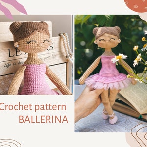 Modèle de crochet de poupée ballerine, Tutoriel Pdf de poupée ballerine Amigurumi