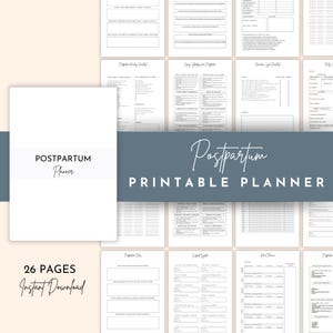 Postpartum Planner Printable: New Mom Recovery, Baby Care (PDF)