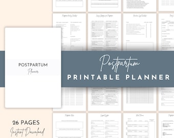 Postpartum Planner Printable: New Mom Recovery, Baby Care (PDF)