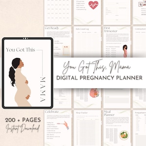 Pregnancy Planner Digital Journal for Moms to Be - You Got This Mama, GoodNotes Compatible, Digital Notebook & Planner