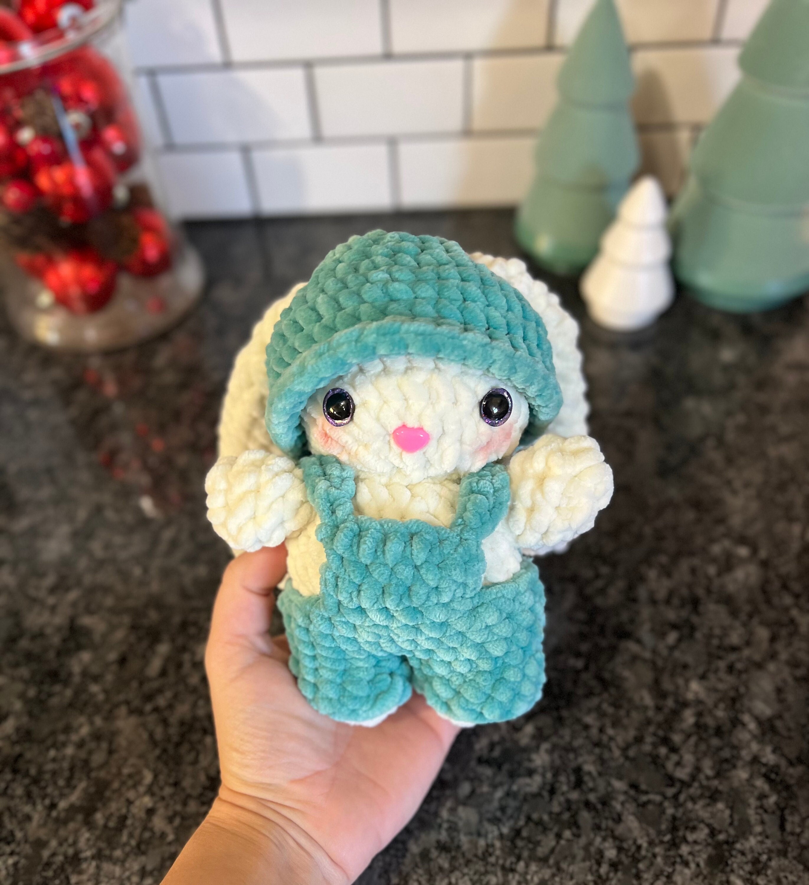 Crochet Bunny in Overalls Etsy
