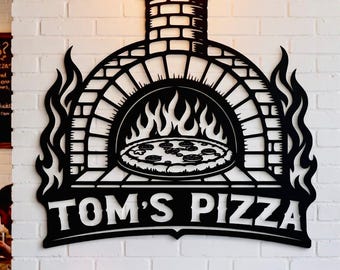 Custom Pizza Oven Sign, Personalized Metal Pizza Oven Sign, Custom Pizzeria Sign, Pizza Sign, Backyard Outdoor Kitchen Sign,