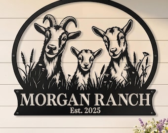 Custom Goat Farm Sign, Personalized Goat Metal Sign, Ranch Farm Sign, Goat Farm Decor, Goat Ranch Metal Sign