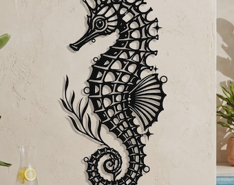 Seahorse Metal Wall Art, Beach House Decor, Coastal Wall Art,  Nautical Wall Decor, Seahorse Wall Art, Beach House wall art, Seahorse Sign