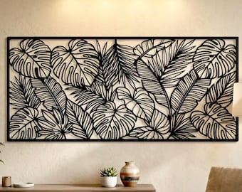 Tropical Leaves Metal Wall Art, Beach House Wall Decor, Large Leaf Metal Wall Art, Tropical Leaf Wall Art, Monstera Leaf Metal Wall Art
