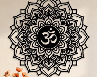 Om Mandala Metal Wall Art, Mandala Wall Art, Mandala Metal Wall Art, Yoga Room Wall Decor, Zen Wall Decor