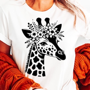 Giraffe With Flowers Svg, Floral Animal Svg, Giraffe Cut File, Giraffe Svg , Giraffe Png, Floral Animal Png, Cute Giraffe Svg, Floral Animal