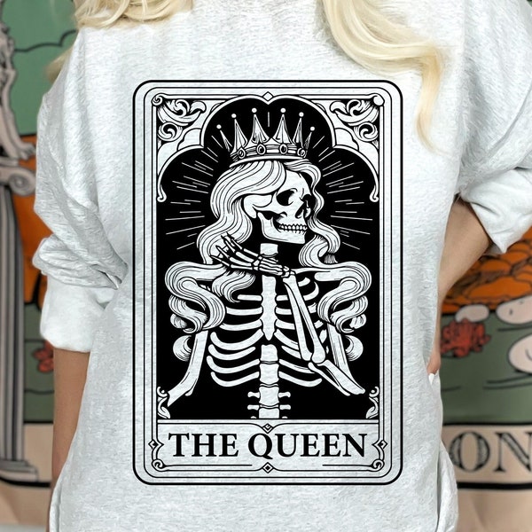 Queen Tarot Card Svg, Queen Svg, Tarot Card Designs, Queen Cricut Svg, Skeleton Tarot Svg, Tarot Card Svg, Funny Tarot Card, Tarot Card Png
