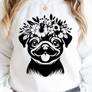 Cute Pug Svg, Pug Svg, Baby Pug Svg, Pug For Cricut, Pug Silhouette, Pug Shirt Svg File, Pug Mom Shirt Svg, Pug Mom, Pug Mom Png