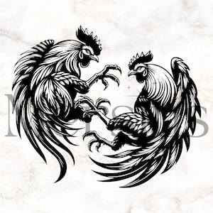 Cockfighting Svg, Cockfighting Clipart, Fighting Rooster Svg, Fighter Chicken Svg, Cockfighting Silhouette, Cock Fighting Svg image 1