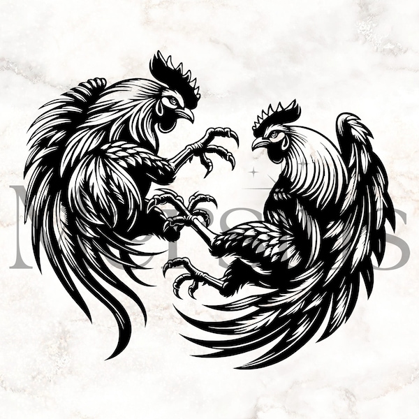 Cockfighting Svg, Cockfighting Clipart, Fighting Rooster Svg, Fighter Chicken Svg, Cockfighting Silhouette, Cock Fighting Svg