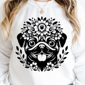 Pug Svg, Cute Pug Svg, Baby Pug Svg, Pug Mom Svg, Pug Silhouette, Pug Shirt Svg File, Pug Clipart, Pug Mom Shirt Svg, Pug Mom Png, Pug Dog
