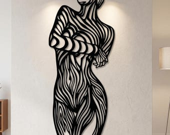 Minimalist Female Body Metal Wall Art, Abstract Woman Metal Decor, Modern Wall Decor, Abstract Woman Wall Decor, Bathroom Wall Decor