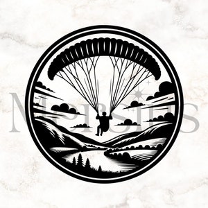 Skydiver Svg, Paraglide Svg, Parachute Svg, Skydiving Clipart, Skydiver Cut File, Paragliding Svg, Sky Diving Svg, Skydiver Png