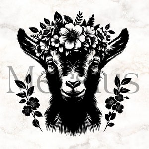 Baby Goat Svg, Floral Goat Svg, Goat With Floral Svg, Floral Farm Animal Svg, Boer Goat Svg, Nubian Goat Svg, Goat Shirt Svg, Boer Goat Svg