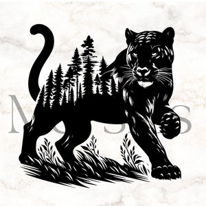Panther Svg, Panther Shirt Svg, Panther Cut Files, Wild Panther Svg, Panther Silhouette Cut File,  Panther Head Svg