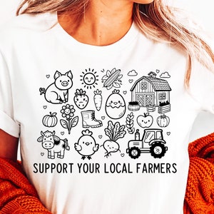 Apoie o seu agricultor local Svg, apoie o agricultor local, apoie o Svg local, Farming Svg, Farm Life Svg, Farmers Market Svg, Farm Doodles