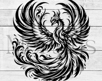 Phoenix Svg, Phoenix Clipart, Phoenix Bird Svg, Phoenix Silhouette, Phoenix Png, Phoenix Cricut Cut File, Phoenix Shirt Svg, Mythology Svg